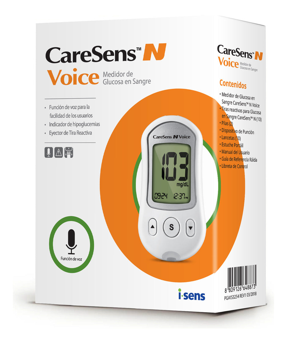 Glucometro Caresens N Voice Para La Medicion De Glicemia