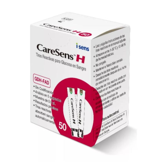 50 Tiras Reactivas Para Glucómetro Caresens H Beat