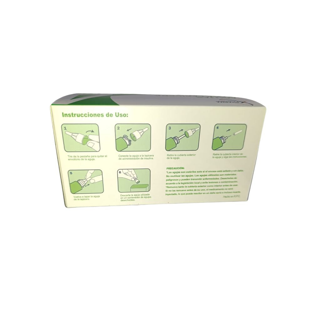 Agujas hipodérmicas para lapicera X Pharma 32 G x 4 mm x2 cajas 200 agujas
