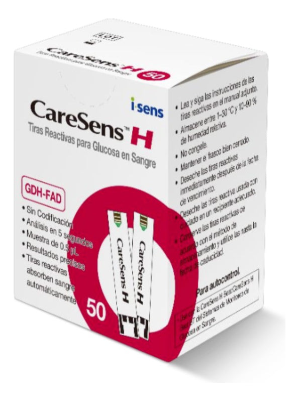 50 Tiras Reactivas Para Glucómetro Caresens H Beat