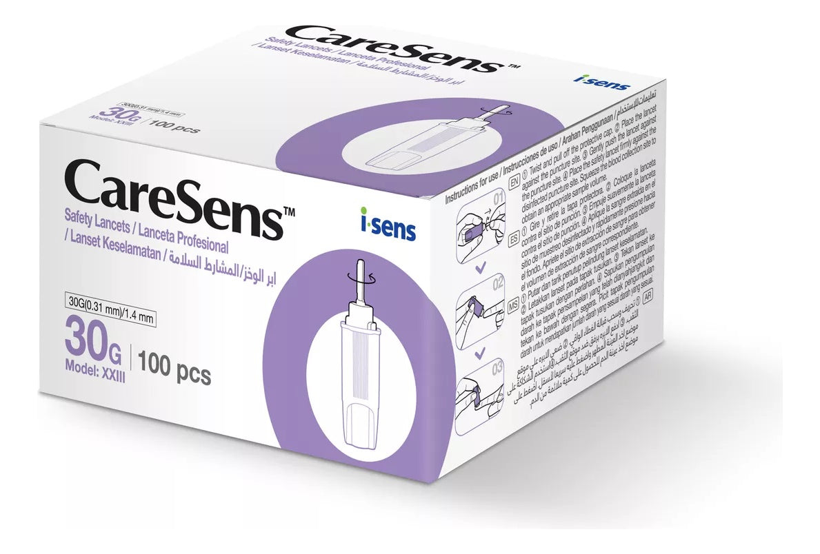 Lanceta De Seguridad Caresens Safety Lancet 100 Unidades