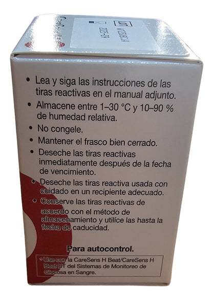 50 Tiras Reactivas Para Glucómetro Caresens H Beat