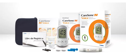Glucometro Caresens N Con Voz + 100 Tiras + 100 Lancetas