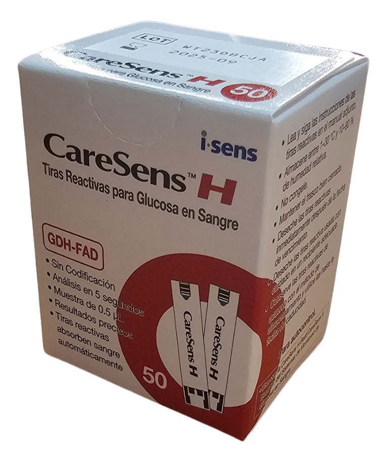 50 Tiras Reactivas Para Glucómetro Caresens H Beat