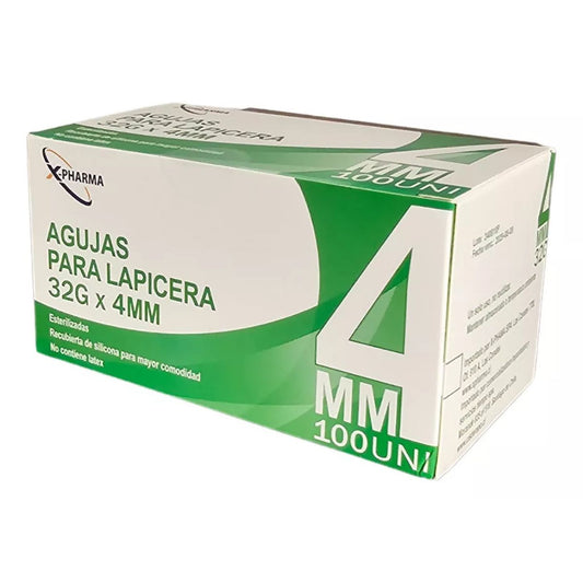 Agujas Para Lapicera de Insulina X-PHARMA 100 unidades