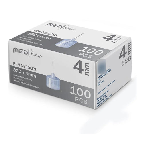 Agujas hipodérmicas para lapicera Medt Fine 32 G x 4 mm 100 unidades