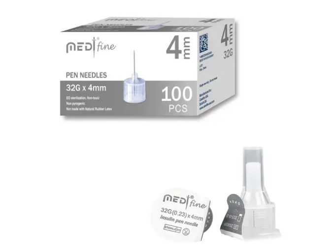 Agujas hipodérmicas para lapicera Medt Fine 32 G x 4 mm 100 unidades